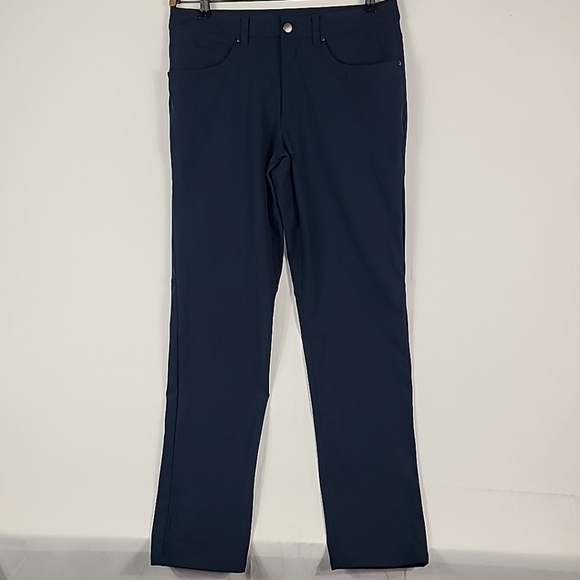 Lululemon Men's ABC Classic 5 Pocket Warpstreme Blue Trouser Pant 32x32 EUC - Picture 1 of 9